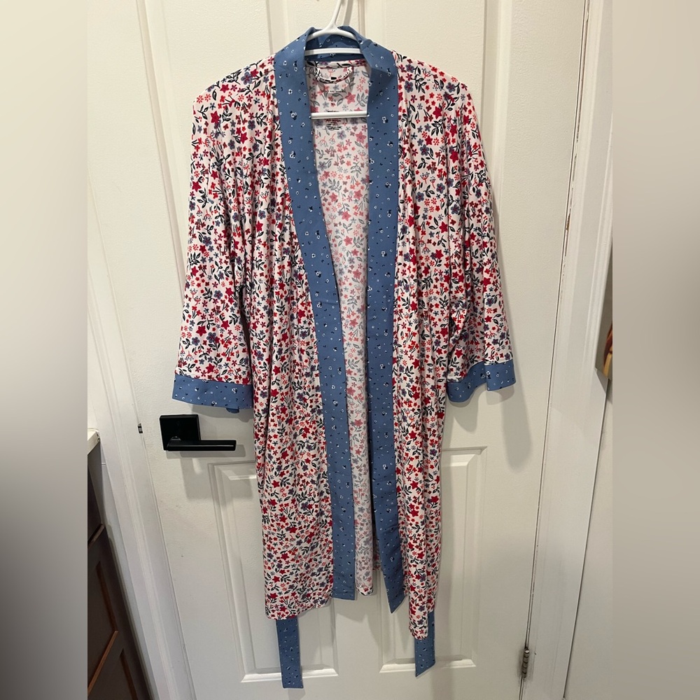 a new day Floral Kimono Robe with Blue Accents